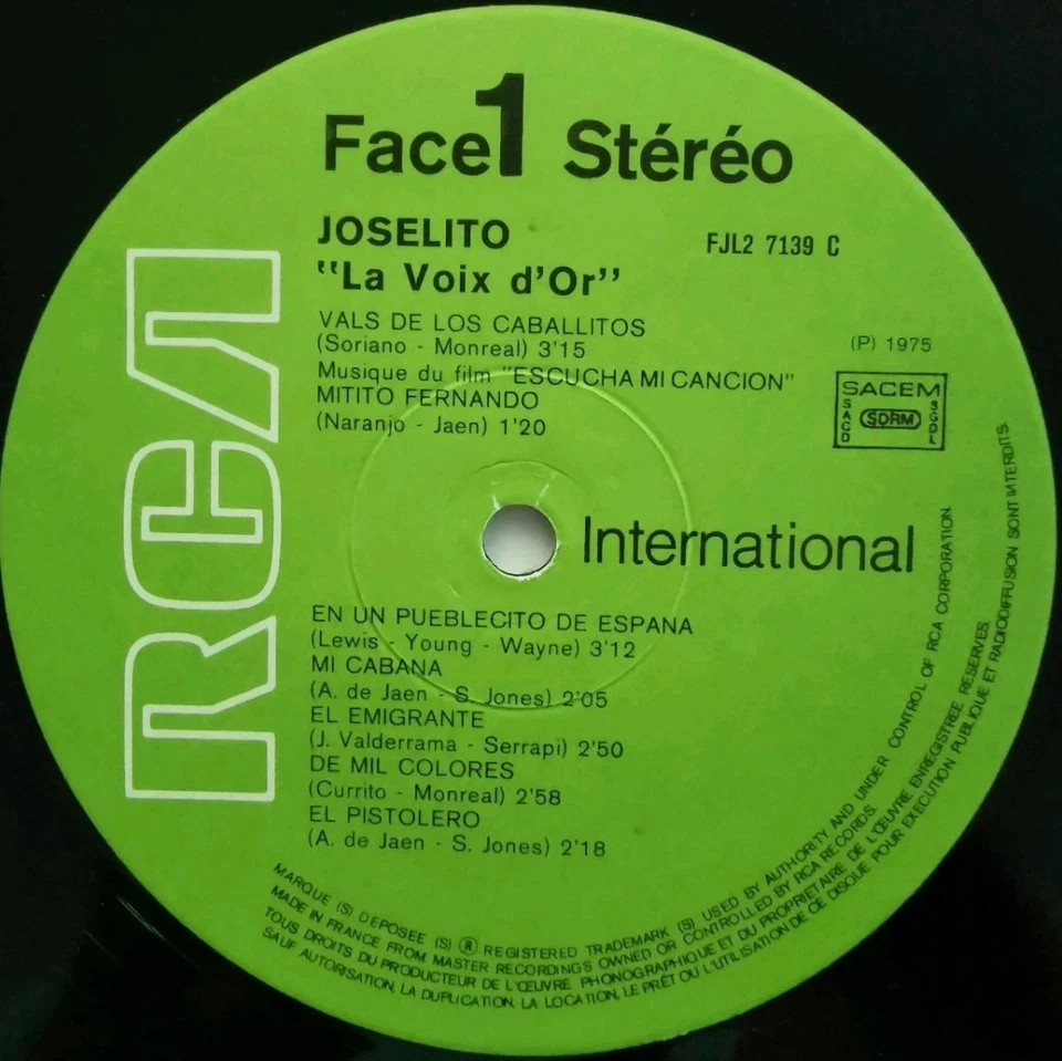 Vinyl 2xLP Joselito - La Voix D'Or VG+ FJL2 7139 France Pop Latin Flamenco - Image 4 of 4
