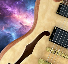 High Quality Log Color Electric Guitar Semi-Hollow Body Fixed Bridge HH Pickups