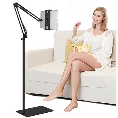 Tablet Floor Stand With Heavy Duty Base Overhead Bed Phone Stand Angle Height Ad