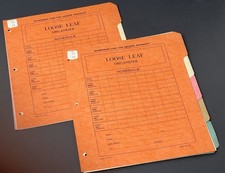Vintage 2 Loose Leaf Note Book Index School Schedule Unused Made In USA Silco