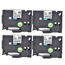 4PK Compatible Brother TZ-S221 TZe-S221 Black on White Strong Adhesive Tape 9MM
