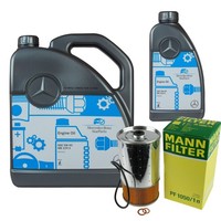 MANN-FILTER ÖLfilter 6L MotoröL 5W-40 MB 229.5 FüR Mercedes-Benz 190 D