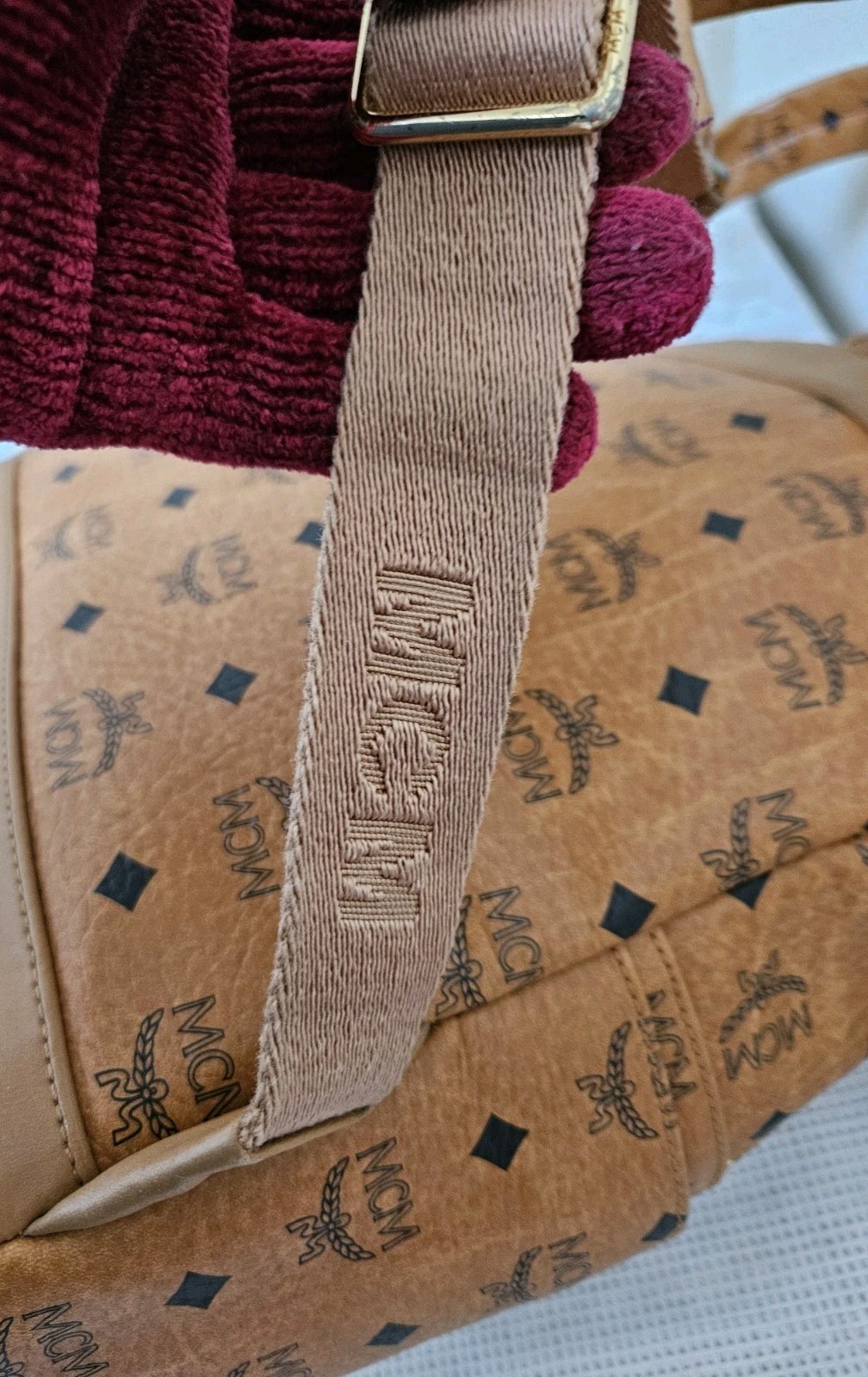 MCM Cognac Monogram Medium Backpack - image 19