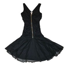 Maurice's Vintage Zip Front Black Mini Dress Size Medium