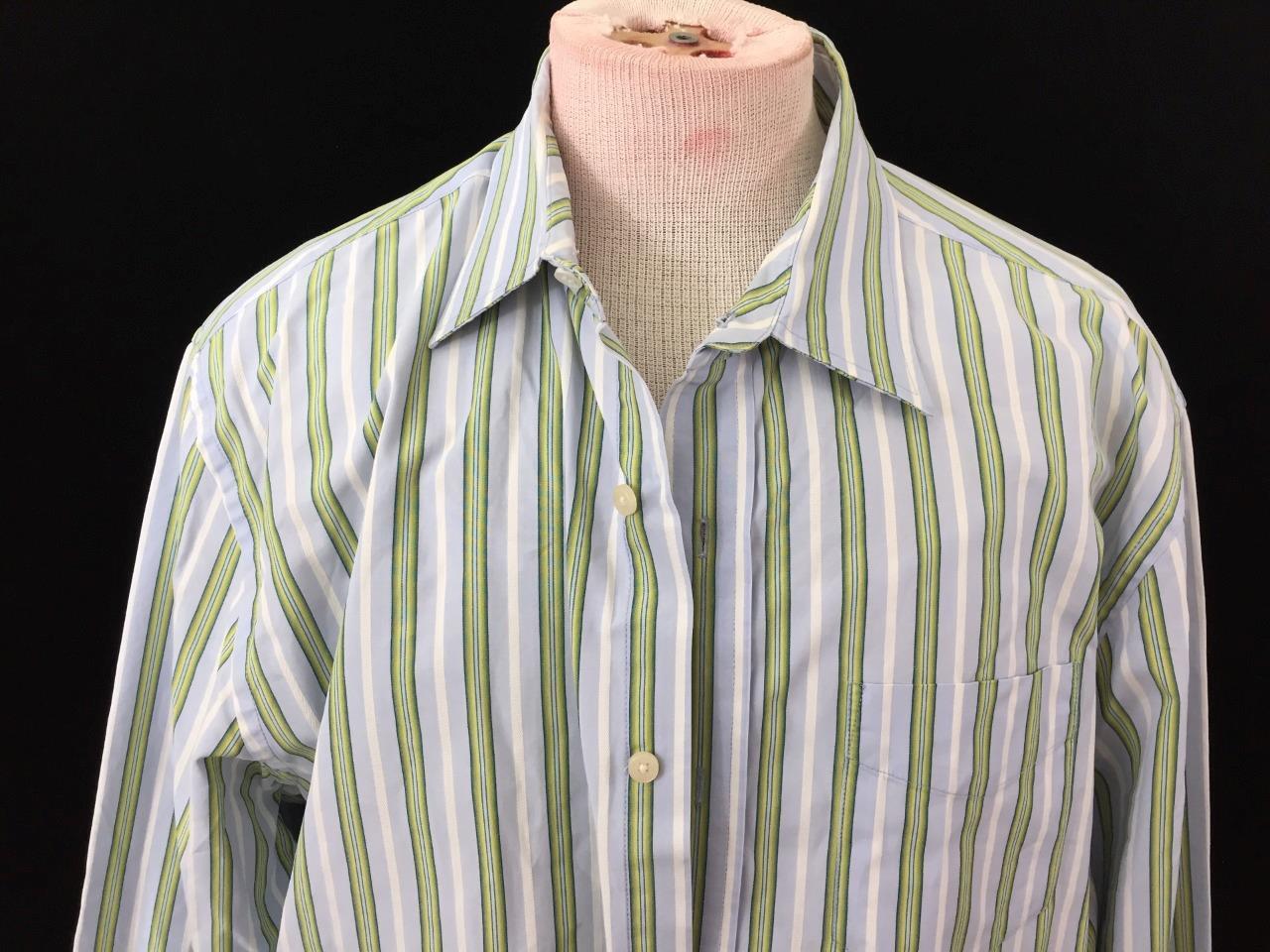 American Eagle mens shirt size 2XL long sleeve cotton blue yellow