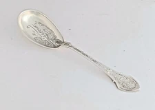 Angelo by Wood & Hughes Sterling Brite Cut Jelly Spoon Mono'd 6 1/2"