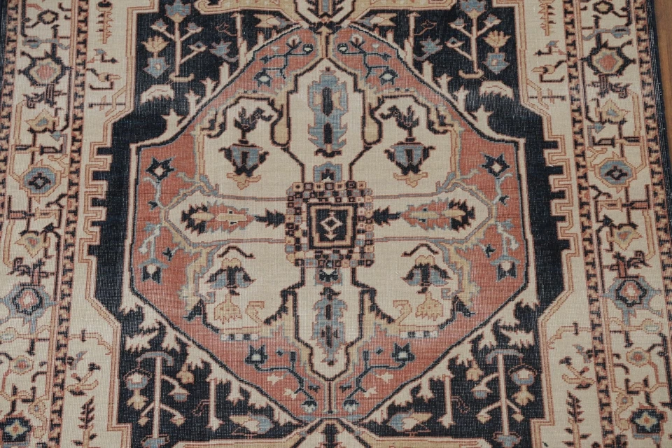 Antique Look Heriz Serapi Turkish 5'x7' Area Rug Hand-knotted Traditional Carpet - Image 4 of 4