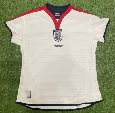 Vintage England Football Shirt 2002 World Cup#7 Beckham