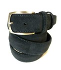 Cintura scamosciata in vera pelle nera da uomo donna 3,5 cm artigianale