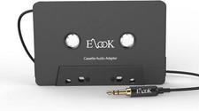 Elook Car Cassette Aux Adapter, 3.5mm Universal Audio Cable Tape Black