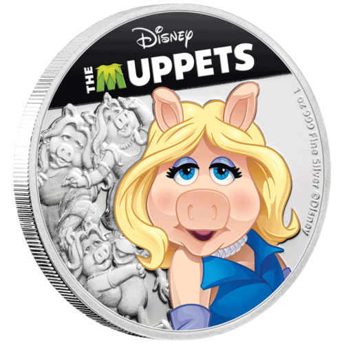 Silbermünze Miss Piggy™ Die Muppets™ (3.) 2019 - Niue - 1 Oz PP in Farbe - Afbeelding 1 van 5