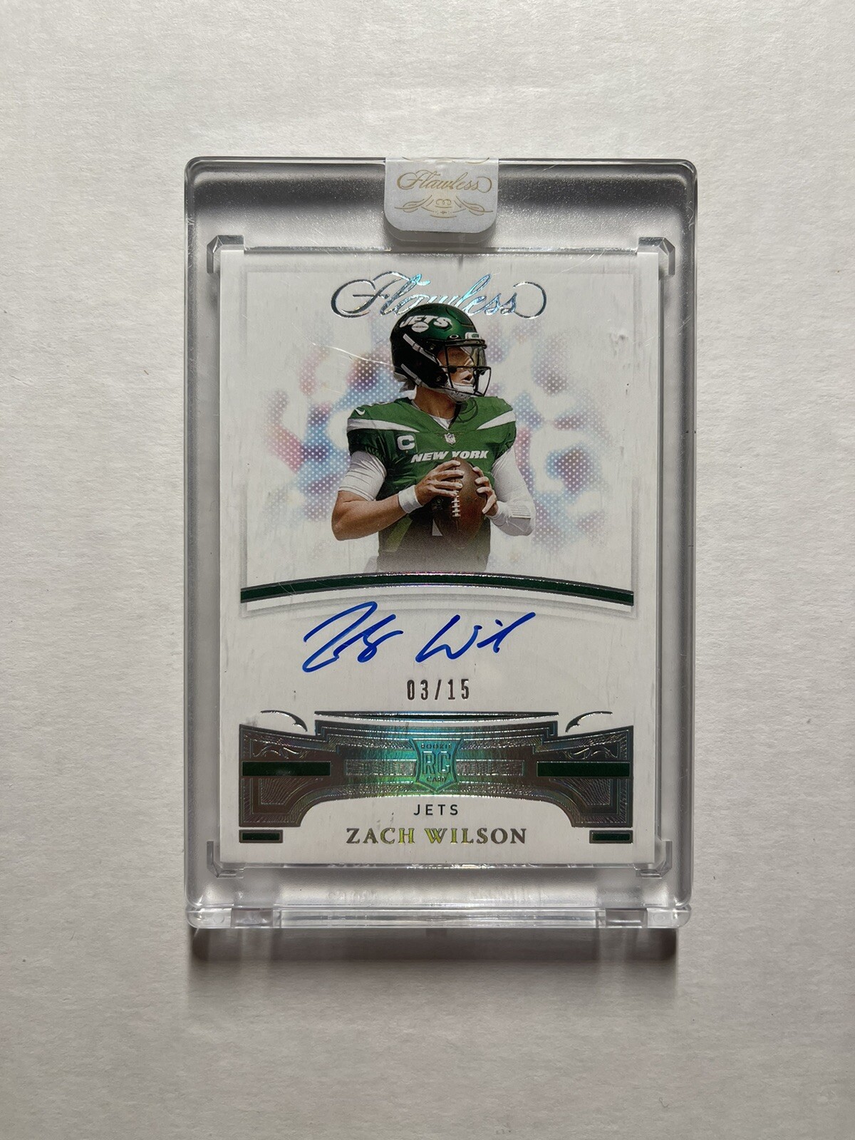 Zach Wilson 2021 Panini Flawless Rookie Signatures RC Auto Silver /15 Jets QB