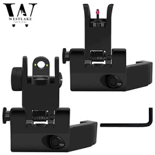 Fiber Optics Foldable Iron Sights 45° Offset Flip-up Front and Rear Sights US