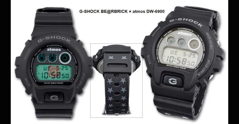 Wrist Watch G-SHOCK BE@RBRICK x atmos DW-6900 Bearbrick Black gshock Medicom Toy