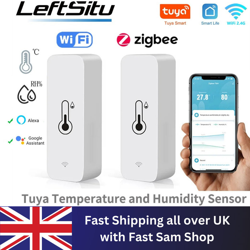 Tuya WiFi Zigbe Temperature Humidity Sensor Thermometer Hygrometer Smart Home UK