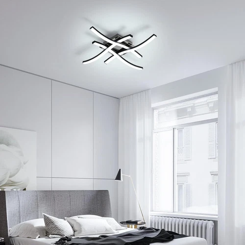 New Dimmable Ceiling Light 4 Wave Lights Modern Kitchen Living Room Bedroom Lamp - Picture 5 of 12