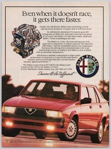 1987 Alfa Romeo Milano Red 4-door Sedan Vintage Print Ad