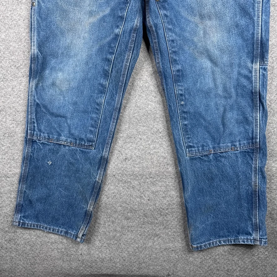Key Jeans Mens 36x30 (34x30) Blue Denim Double Knee Logger Carpenter Distressed - Image 3 of 4