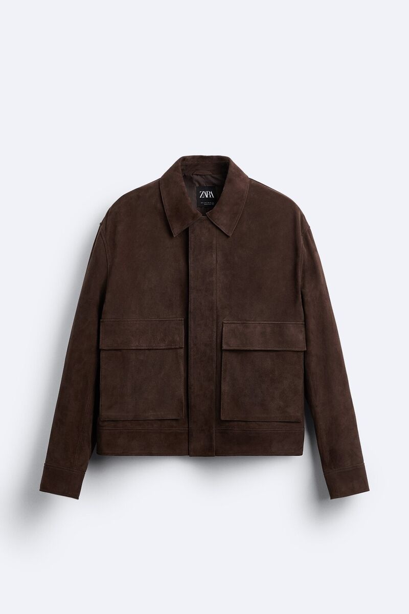 New Zara Suede Goat Leather Jacket S M L Brown 5129/501 New Zara Suede Goat Leather Jacket S M L Brown 5129/501