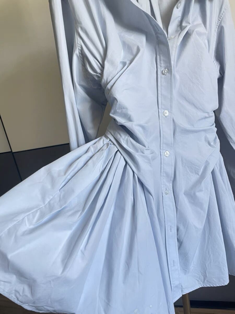 Alexander Wang T Long sleeve Blue Poplin Cotton shirt dress Alexander Wang T Long sleeve Blue Poplin Cotton shirt dress