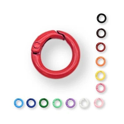 Karabiner Ring 13mm Blau, Hellblau, Grün, Mint, Lila, Weiß, Schwarz, Rot, Orange - Bild 1 von 4