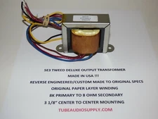  5E3 TWEED DELUXE OUTPUT TRANSFORMER, PAPER LAYER Custom Made in USA BY HEYBOER
