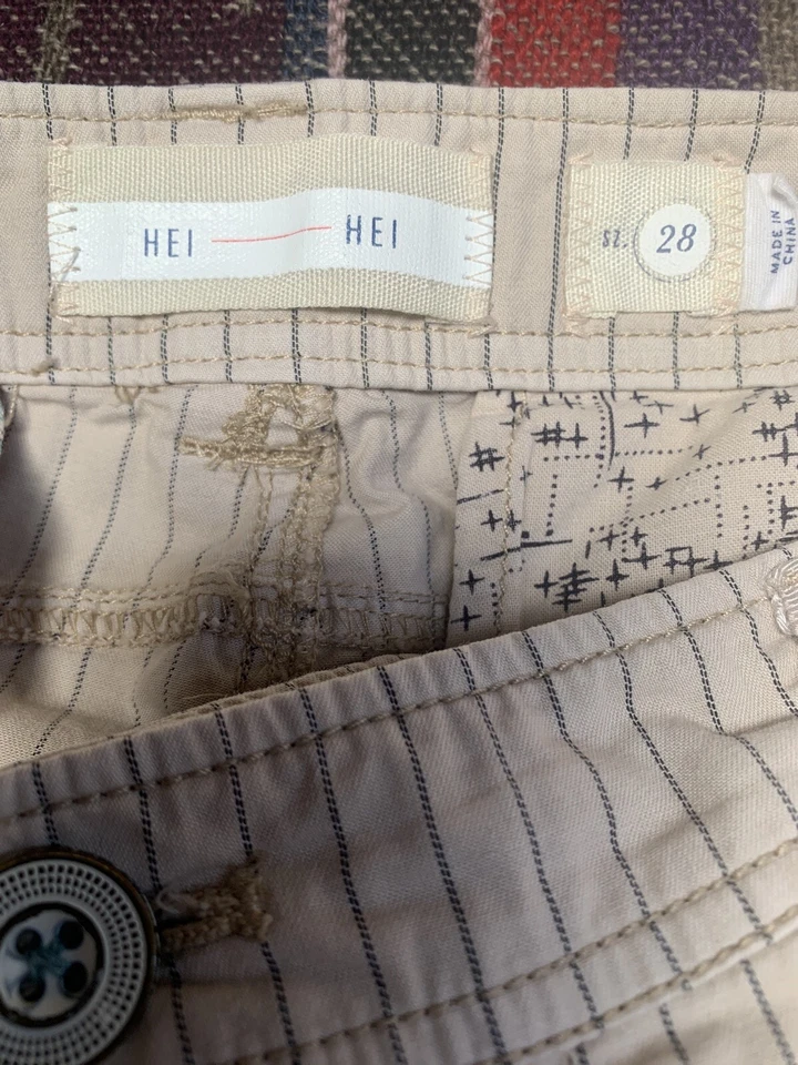 Pantalones Anthropologie HEI HEI Mujer Beachwalk Talla 28 Crema Rayas Informales Foto 3 de 4