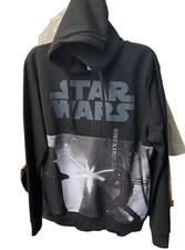 Star Wars Hoodie Black Boy  s Reg Medium 10-12 Vader vs Luke NWT