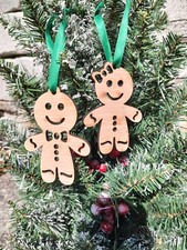 Custom Wood Engraved Gingerbread Man, Woman or Set, Boy, Girl Holiday Gift
