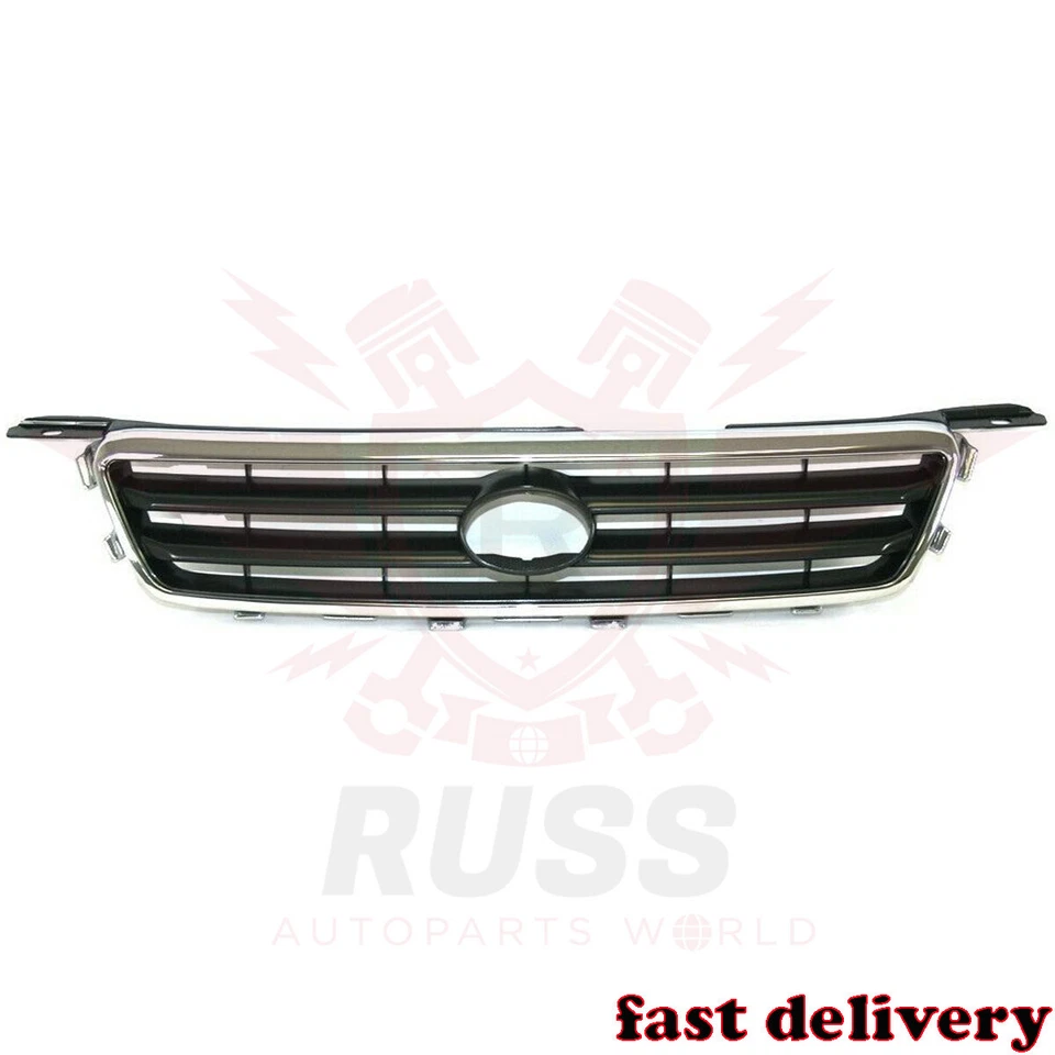 New Front Grille Chrome Shell w/ Black Insert Plastic For 2000-2001 Toyota Camry Foto 2 de 4