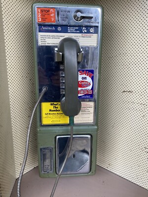 Vintage 60s Motel Lobby Phone Booth Push Button Payphone Telephone