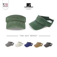 Visor Cap - The Hat Depot 100 Pigment Cotton Quick-Adjust Strap Closure.
