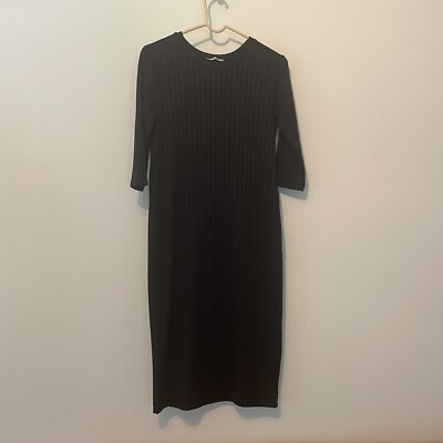 zara black ribbed midi dress NWT ZARA RIBBED MIDI DRESS (CURRENT SEASON) M 5039