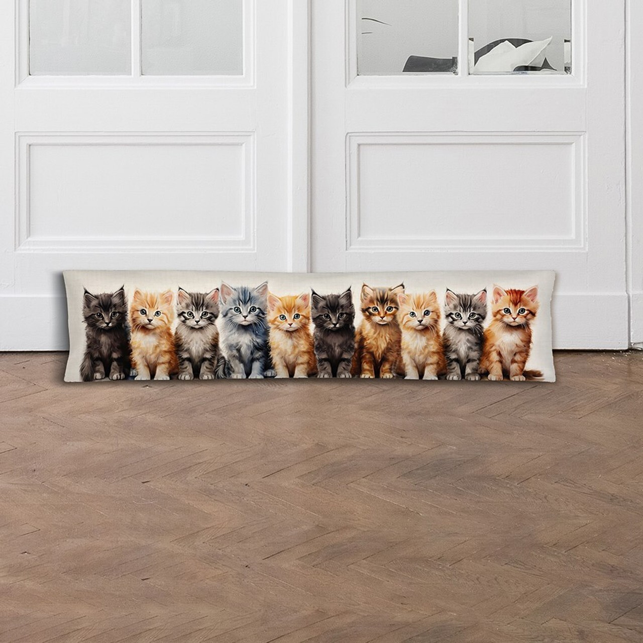 Follow That Dream Cat Lovers Design Printed Fleece Door Draught Excluder