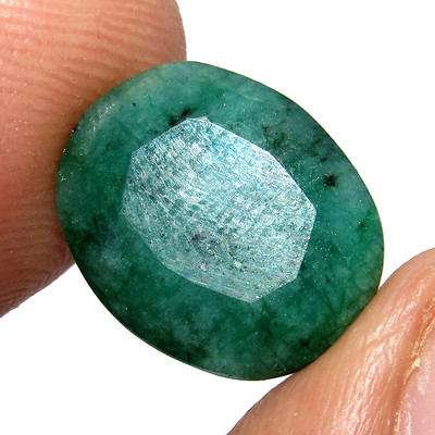 9.20Cts Natural Translucent Green Oval Cut Emerald Brazilian Gemstone CH 3133