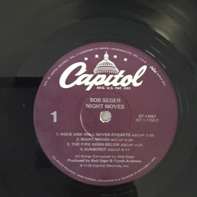 Bob Seger & The Silver Bullet Band Night Moves LP Capitol