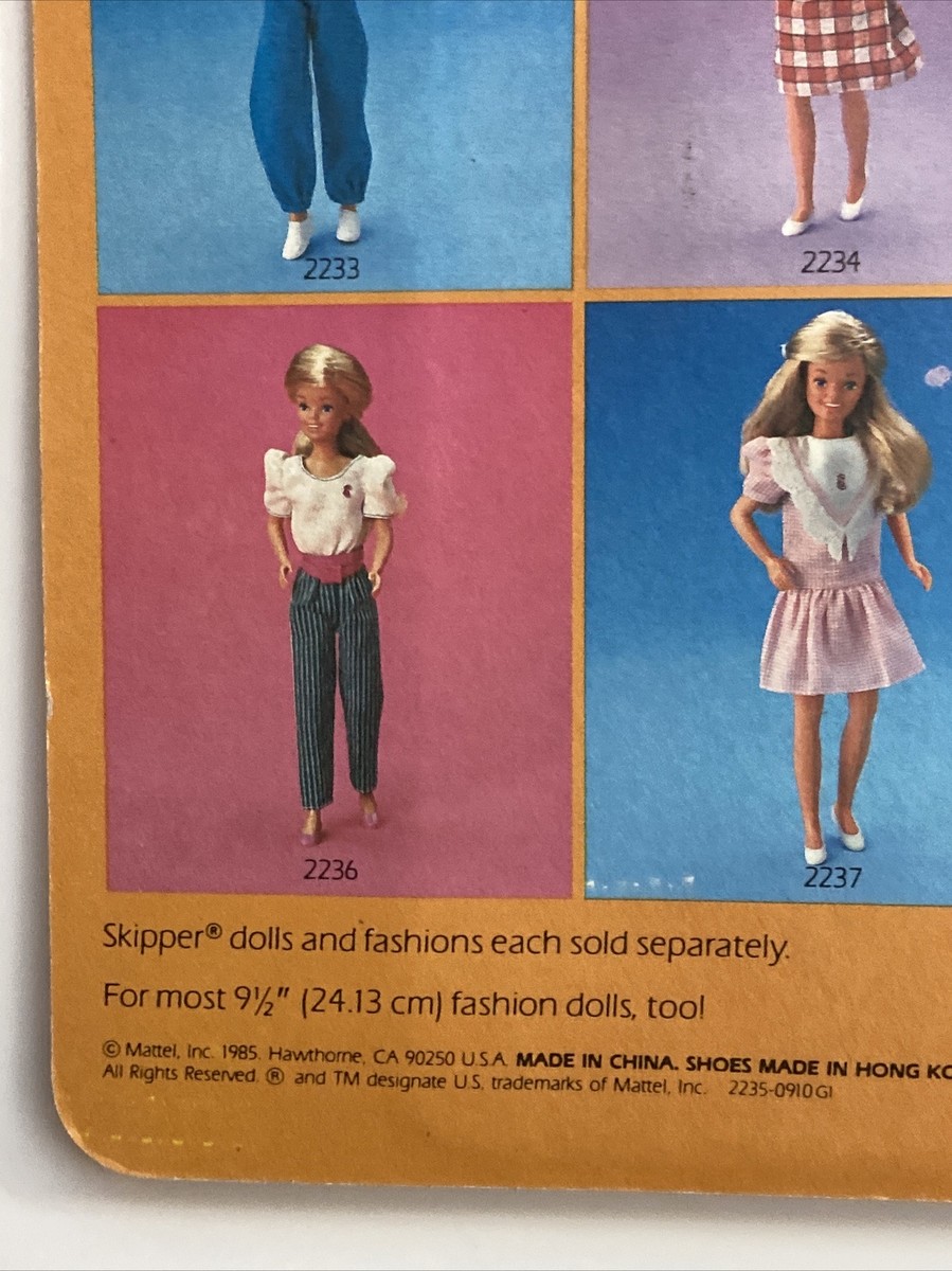 Tenue Barbie Skipper So Active Fashion - 1985 - Sous Blister - Occasion