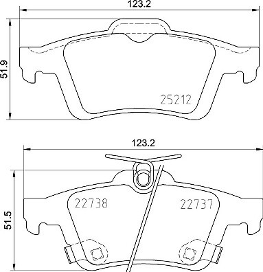 Rear BREMBO P 24 216 Brake Pad Set, disc brake for FORD