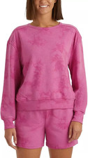 Member's Mark Women's Tie Dye Lightweight Sweatshirt Tropical Pink, Large