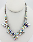 Weiss Aurora Borealis Rhinestone Choker Bracelet & Earrings Demi-Parure Floral — photo 2