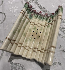 Antico piatto per asparagi - barbotine / primi '900