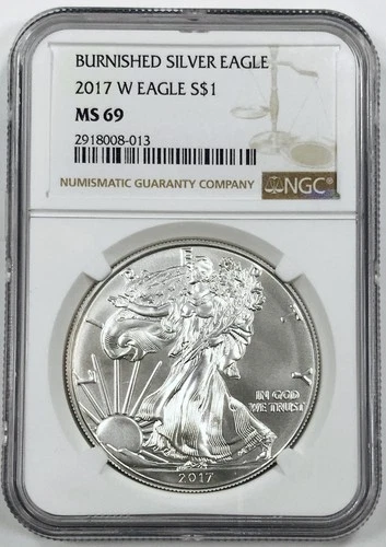 2017 W BURNISHED AMERICAN SILVER EAGLE NGC MS69! NEAR FLAWLESS STRIKE! NR #G3450