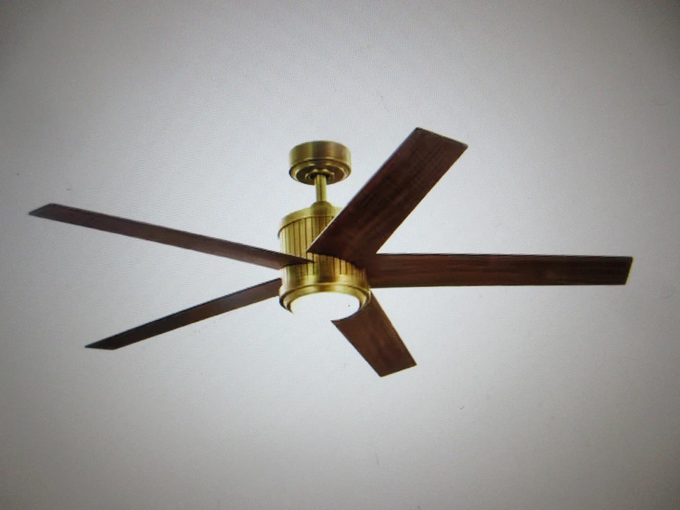 Kichler Brahm 56 in. Indoor Natural Brass Downrod Mount Ceiling Fan with Remote - Image 2 of 4