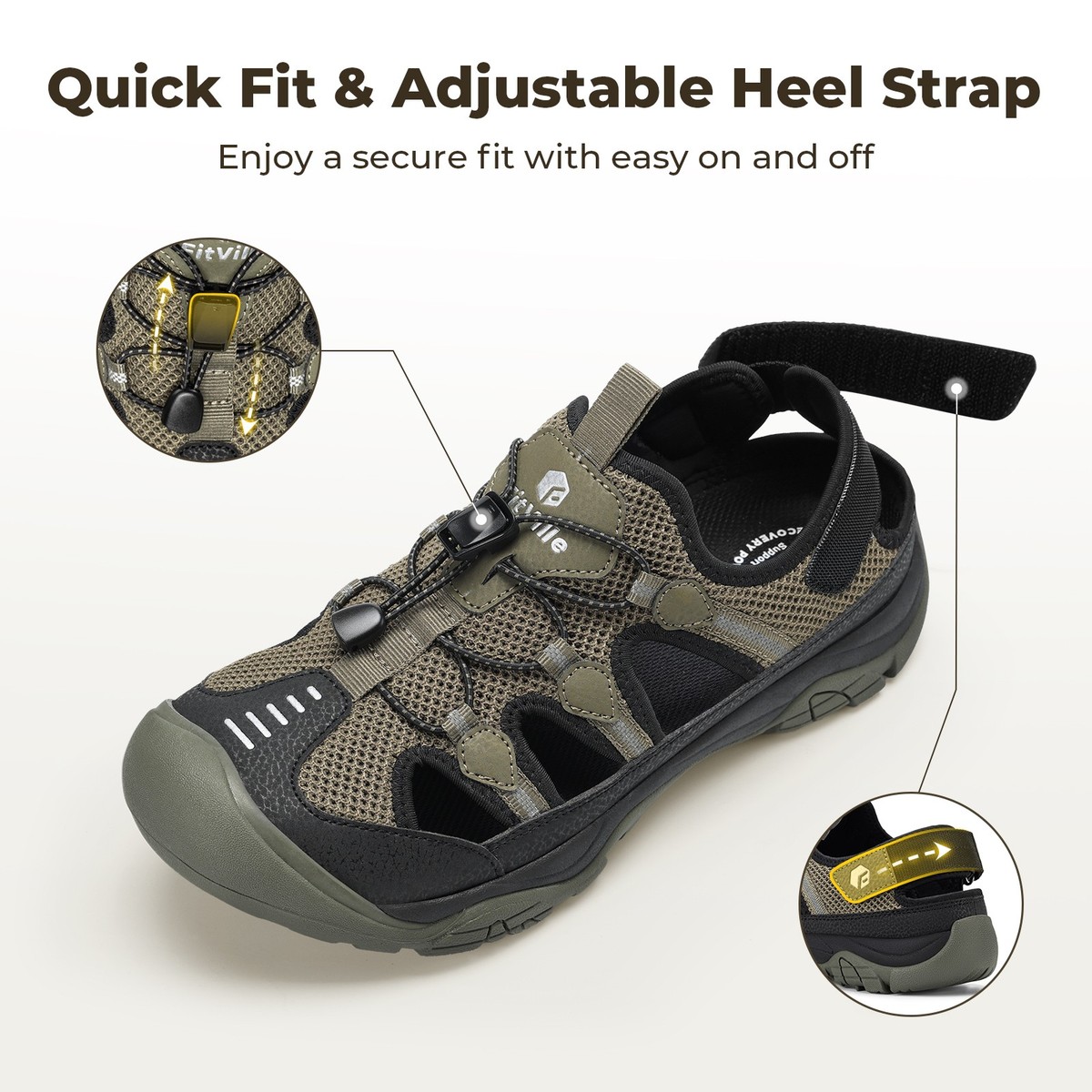 Fitville Men\'s Closed Toe Sandals Orthopedic Men main image 2