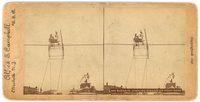 NEW YORK SV - Niagara Falls - Blondin Cooking on Tightrope - Campbell c1896