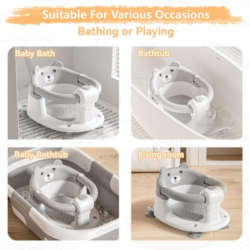 Non-Slip Infant Bath Tub Chair Toddler Bathtub Seat For Babies 6 Months & Up - Picture 6 of 8