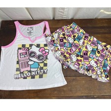 Sanrio Hello Kitty I Love The 90's Sleepwear Tank  Shorts Women's Size Medium