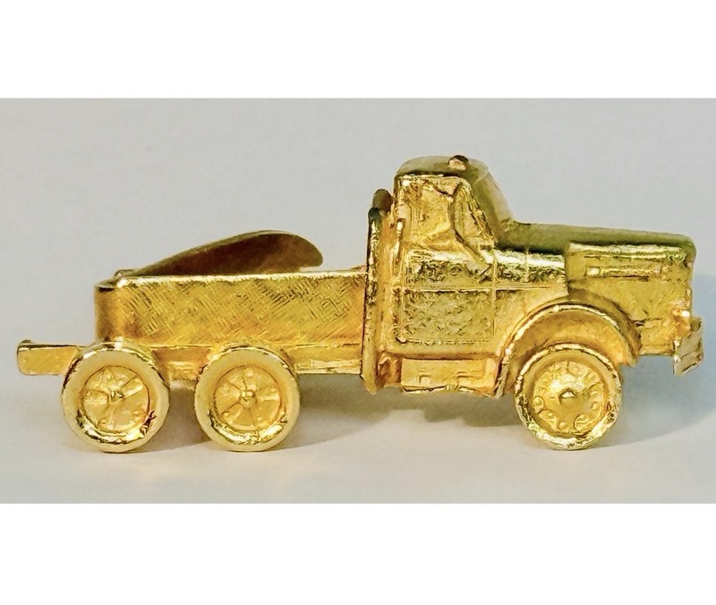 Vintage Pickup Semi Truck Vehicle Gold Tie Bar Dress Money Clip Luxury Jewelry