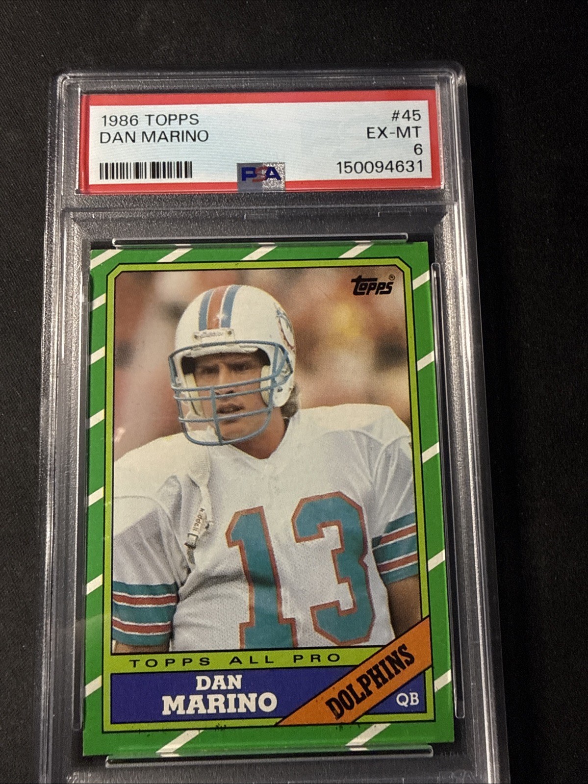 Dan Marino 1986 Topps All Pro PSA 6 Football Card Miami Dolphins NFL HOF #45 EXM