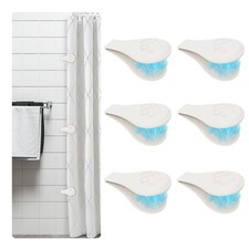 Magnetic Silicone Shower Curtain Clips for Liner 6 Packs White